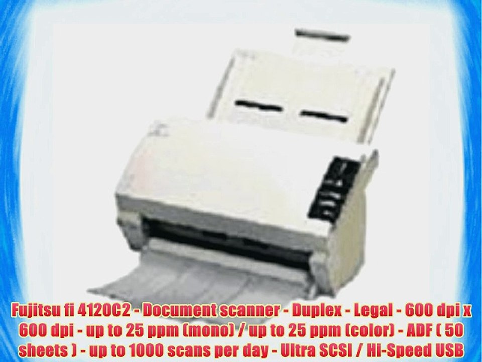 Fujitsu fi 4120C2 - Document scanner - Duplex - Legal - 600 dpi x 600 dpi - up to 25 ppm (mono)
