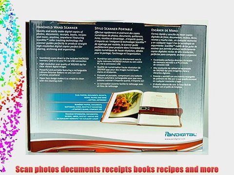 Pandigital Red Handheld Wand Scanner Scan Photos Documents Receipts Books Recipes and More