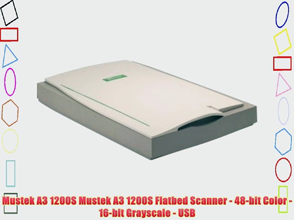 Mustek A3 1200S Mustek A3 1200S Flatbed Scanner - 48-bit Color - 16-bit Grayscale - USB