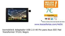 kwmobile® Adaptador USB 2.0 40 Pin para Asus EEE Pad Transformer TF101 Negro