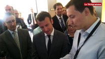 Lannion. Macron découvre les dernières  innovations d'Alcatel-Lucent