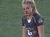 Rugby Sevens player Georgia Page breaks nose, proceeds to make two more crunching tackles