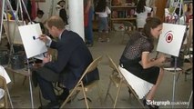 Royal Tour Prince William and Kate Middleton  paint with inner-city kids