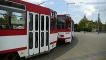 Straßenbahn Gotha - Tatra KT4D am Hauptbahnhof