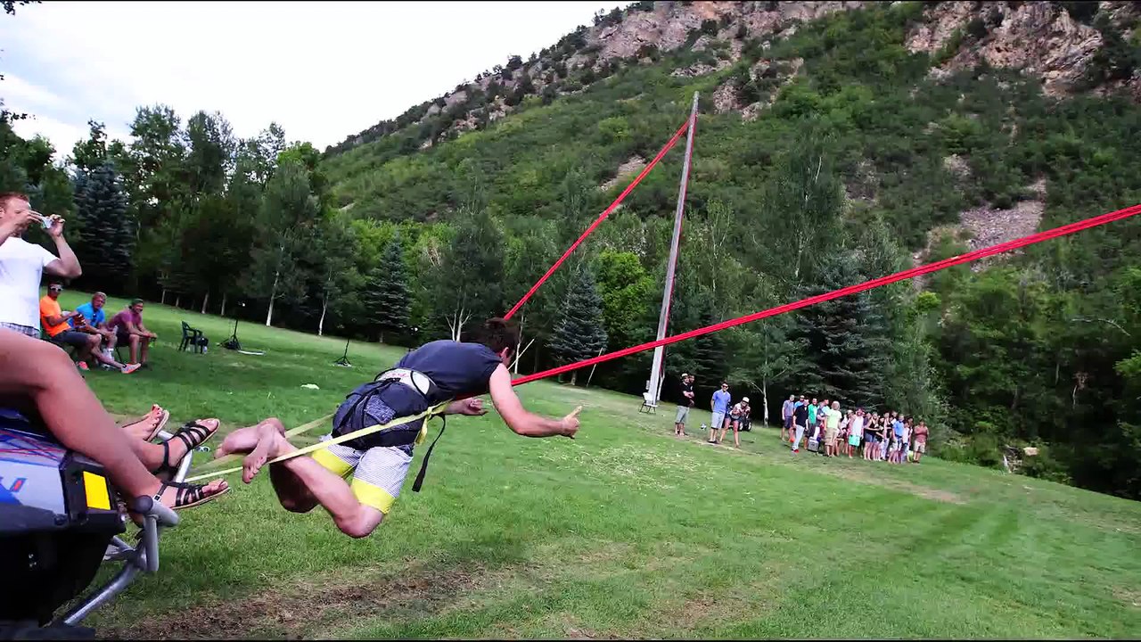 Human Bungee Slingshot - Human Catapult!
