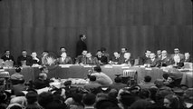 A delegate speaks on the Communist Coup of February 1948 in Czechoslovakia at a U...HD Stock Footage