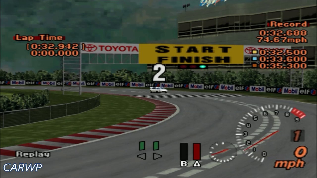 Gran Turismo 2 60 FPS B-5 Subaru Impreza WRX STi Ver.V 1998 283 cv @ Pista Circular 2: Aceleração Simples