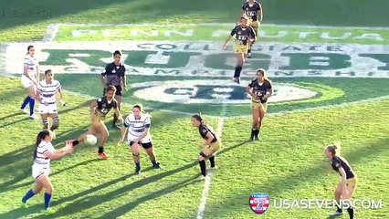 Cette joueuse de rugby s'est fait casser le nez sur le terrain. Ele s'est relevée et a plaqué 2 adversaires