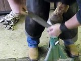 horse shoer ~ farrier ~ blacksmith Nick Denson  shoes 2 horses filmed by Twombly Publishing
