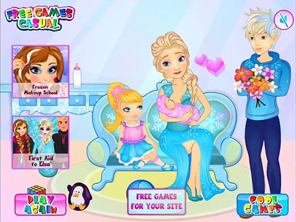 Kids Games 2015 - Frozen Baby Birth - Elsa take care of baby - Game episode