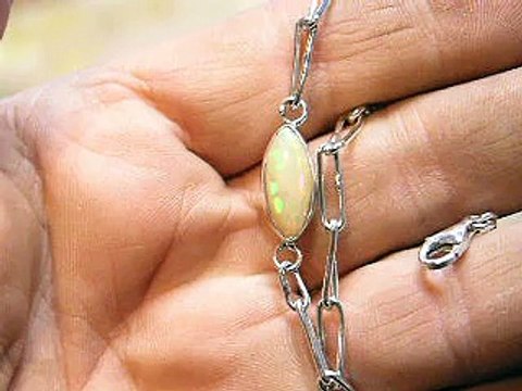 Ethiopian Opal on Sterling Silver Bracelet