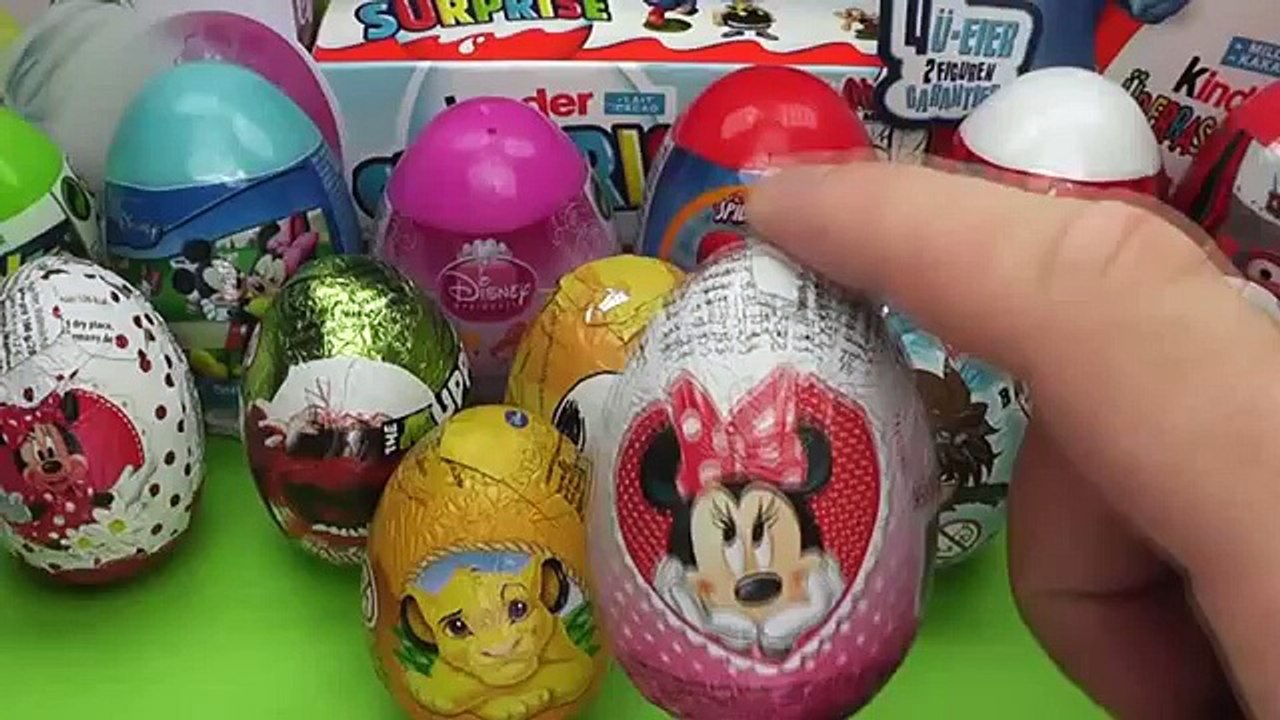 24 Surprise Eggs Kinder Surprise Mickey Mouse Minnie Mouse Cars 2 Disney Pixar