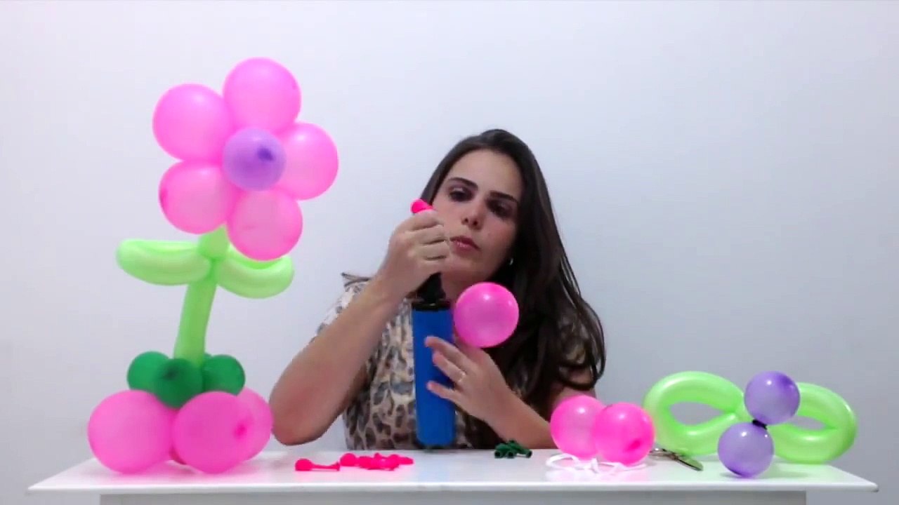 Como Fazer Uma Flor de Balões Para Centro de Mesa (Decoração de Balões / Bexigas)