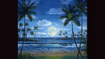 Come dipingere un paesaggio 13 marino notte con acrilico su tela