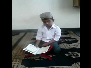 Muhammad Ans Rizwan is learning The Holy Quran in the Mosque