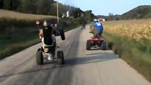 Mile Long Wheelie on 4 wheeler ATV 65 MPH