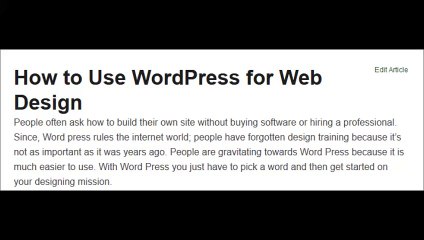 How to Use WordPress for Web Design