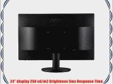 AOC e2460Sd 24-Inch Widescreen LED-Lit Monitor Full HD 1080p 5ms 20M:1 DCR VGA/DVI VESA