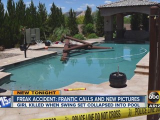 Girl killed when swing set collapses in pool