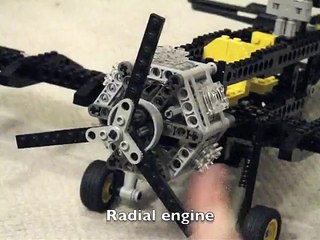 Lego Technic plane with radial engine (updated)