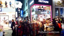 Myeongdong nightlife and street food in Seoul, South Korea