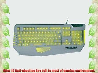 Qisan(TM) Judges USB Wired Gaming Keyboard - 3-Colors LED Illuminated Multime...