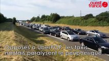 Opposés à UberPOP, les taxis nantais paralysent le périphérique