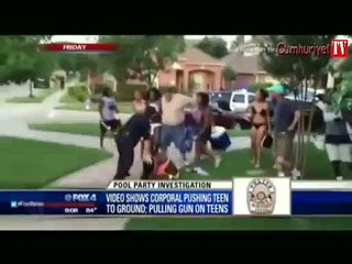 Polis şiddeti bu kez havuz partisinde