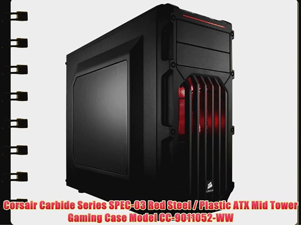 Corsair Carbide Series SPEC-03 Red Steel / Plastic ATX Mid Tower Gaming Case Model CC-9011052-WW