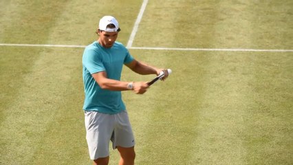 Rafael Nadal's 1st practice & press conference at MercedesCup 2015 in Stuttgart