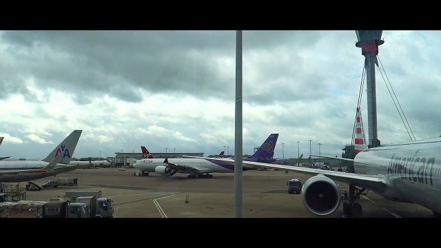 Thai Airways Taxi, Takeoff & Landing At London Heathrow To Bangkok (Aug 2014)
