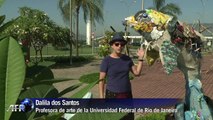Arte con basura de bahía de Rio