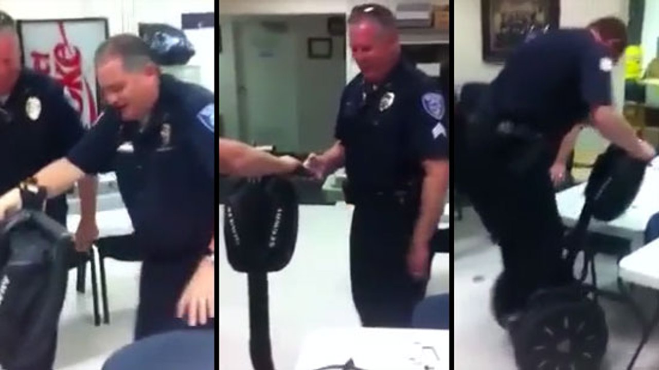 La police a reçu des Segway sans les modes d'emploi - Vidéo Segway FAIL