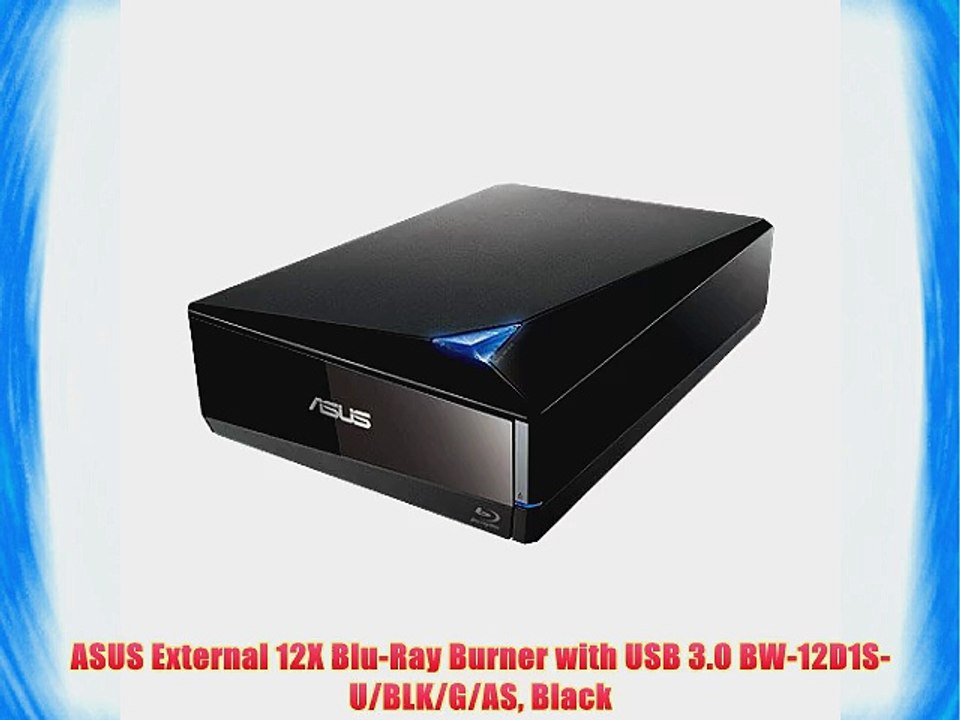 ASUS External 12X Blu-Ray Burner with USB 3.0 BW-12D1S-U/BLK/G/AS Black