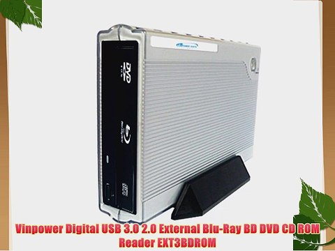 Vinpower Digital USB 3.0 2.0 External Blu-Ray BD DVD CD ROM Reader EXT3BDROM