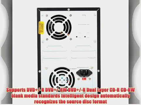 Spartan Edge 1-4 Target DVD/CD Copy Tower Duplicator with 24x SATA Writer Burners D04-SSP (Black)