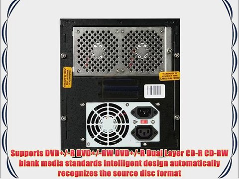 Spartan Edge 1-2 Target DVD/CD Copy Tower Duplicator with 24x SATA Writer Burners D02-SSP (Black)