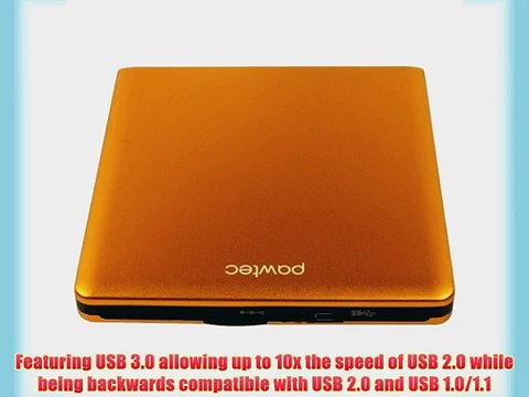 Pawtec Signature External USB 3.0 Aluminum 8X DVD-RW Writer Optical Drive with Lightscribe