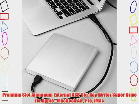 Premium Slot Aluminum External USB Blu-Ray Writer Super Drive for Apple MacBook Air Pro iMac