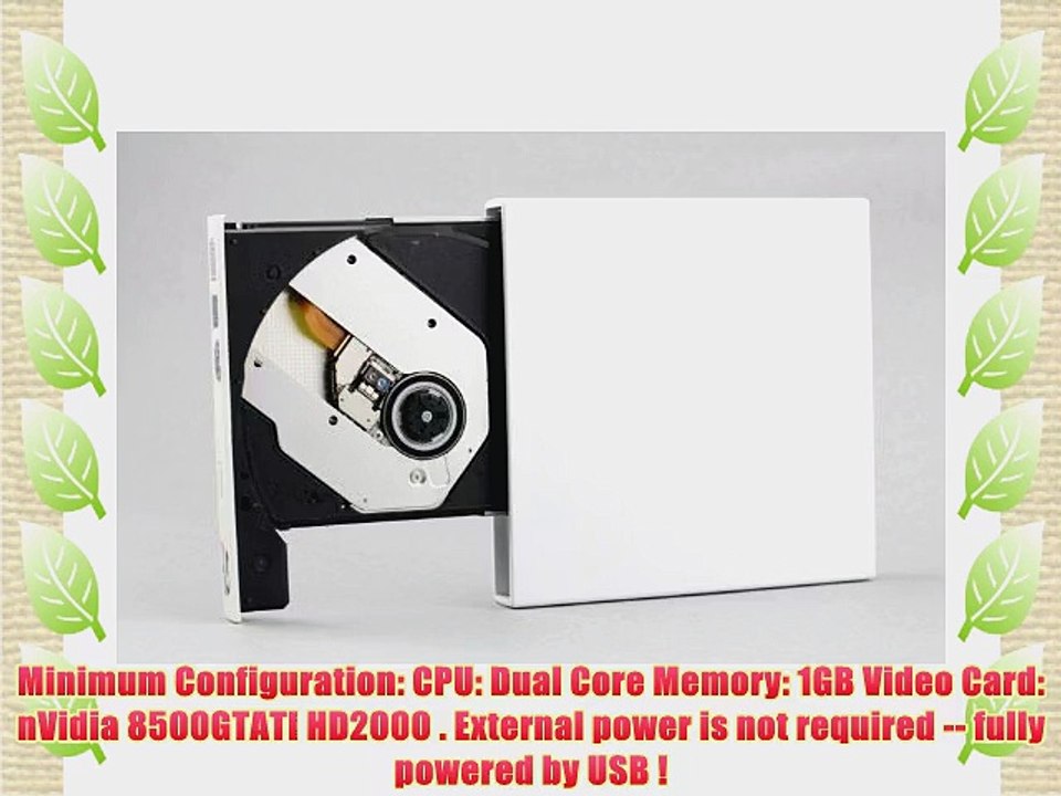 Blu-Ray Player Laptop External USB DVD RW Burner Drive White