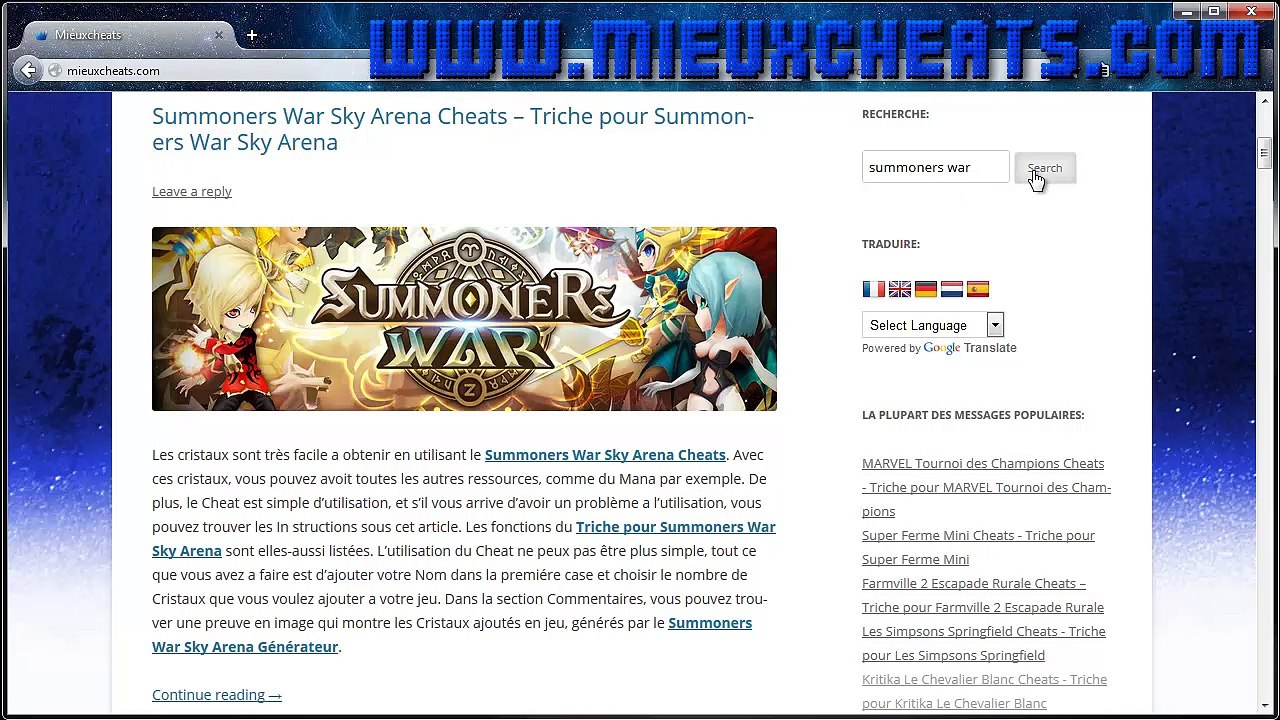Summoners War Sky Arena Cheats Triche pour Summoners War Sky Arena