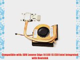 Elecs Laptop CPU Cooling Fan for IBM Lenovo Edge 14 E40 15 E50 Intel integrated with Heatsink