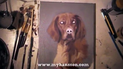 Time lapse painting by My Hansson, wachtel dog