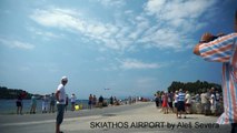 Extremely low landing, Skiathos Airport, Greece