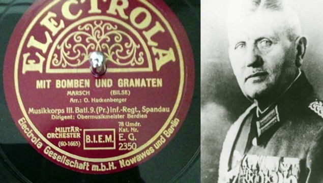 Mit Bomben und Granaten Marsch Bilse Musikkorps III. Batl. 9 (Pr.) Inf.-Regt. Spandau Adolf Berdien