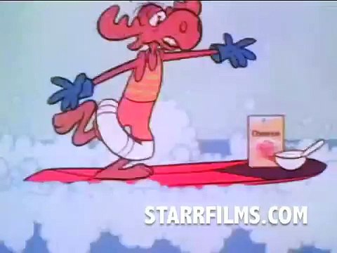 SURFING BULLWINKLE Cheerios Cereal Commercial 1965