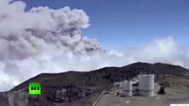 RAW: Smoke, gas & ash rising from erupting Costa Rica Turrialba volcano