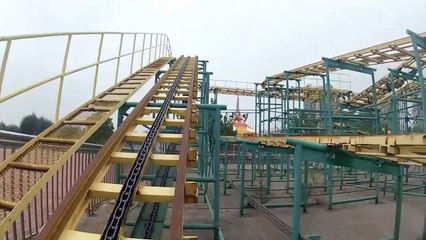 Download Video: Chinese Knock-Off Wild Mouse Roller Coaster Aoyun Fuwa Paradise Beijing China