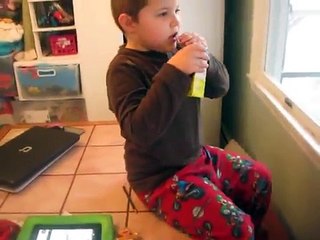 Non verbal Autism: Thayden using his IPAD for communication with Proloque2Go