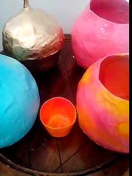 Paper Mache Bowls & Vases